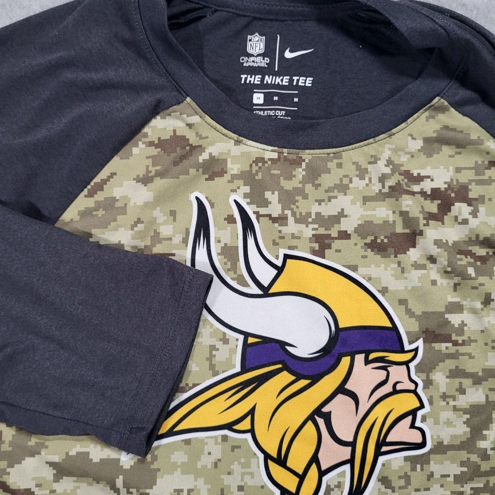 Minnesota Vikings Nike On Field Salute To Service Mens Medium 3/4 Sleeve Shirt